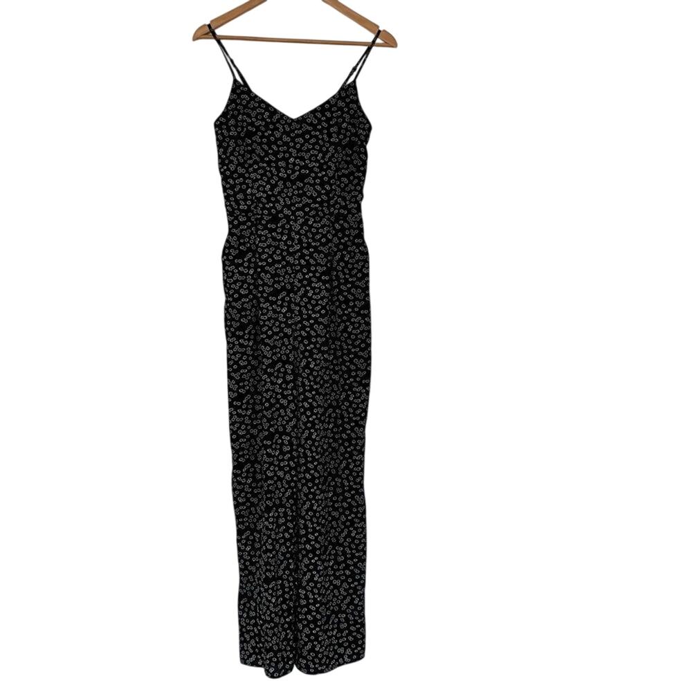 Potter’s Pot Black Floral Jumpsuit Size Small